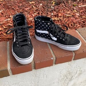 Vans Sk8-Hi Black Suede Polka Dot Hi-Top Sneakers